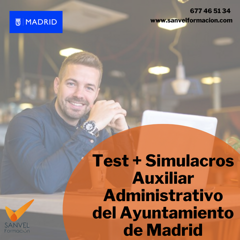 Plataforma de Test + Simulacros de Auxiliar Administrativo del Ayuntamiento de Madrid