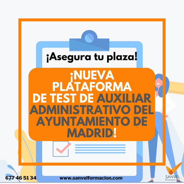 Plataforma de Test de Auxiliar Administrativo del Ayuntamiento de Madrid